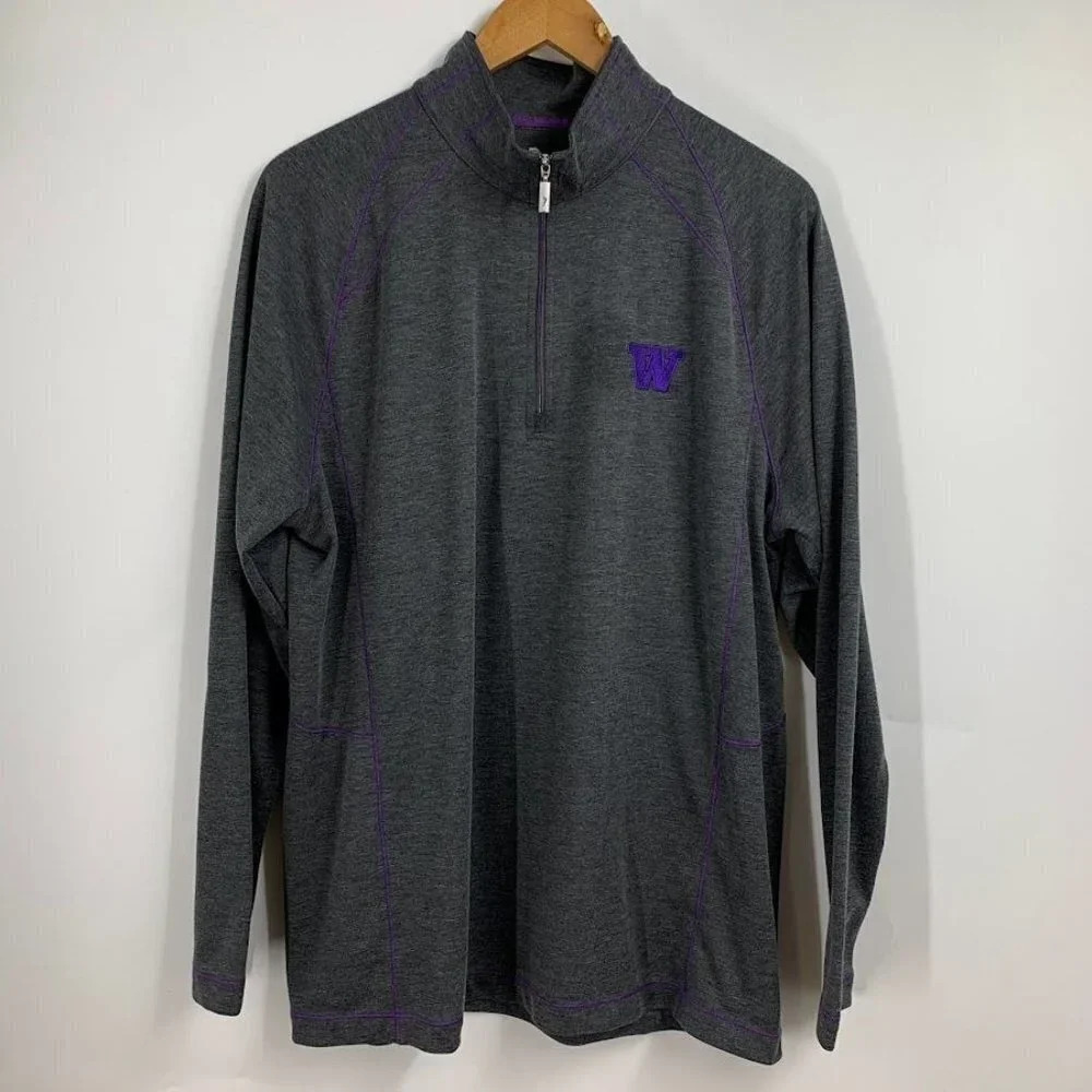 Tommy Bahama Men's‎ Final Score IslandZone Huskies Half-Zip Sweatshirt Size L